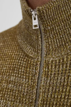 Hagen Wool Cotton Rib Full Zip Jacket