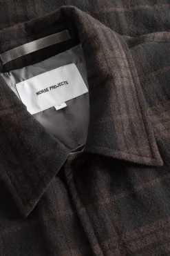 Hjalmer Insulated Wool Check Overshirt