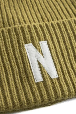 Merino Lambswool Rib N Logo Beanie